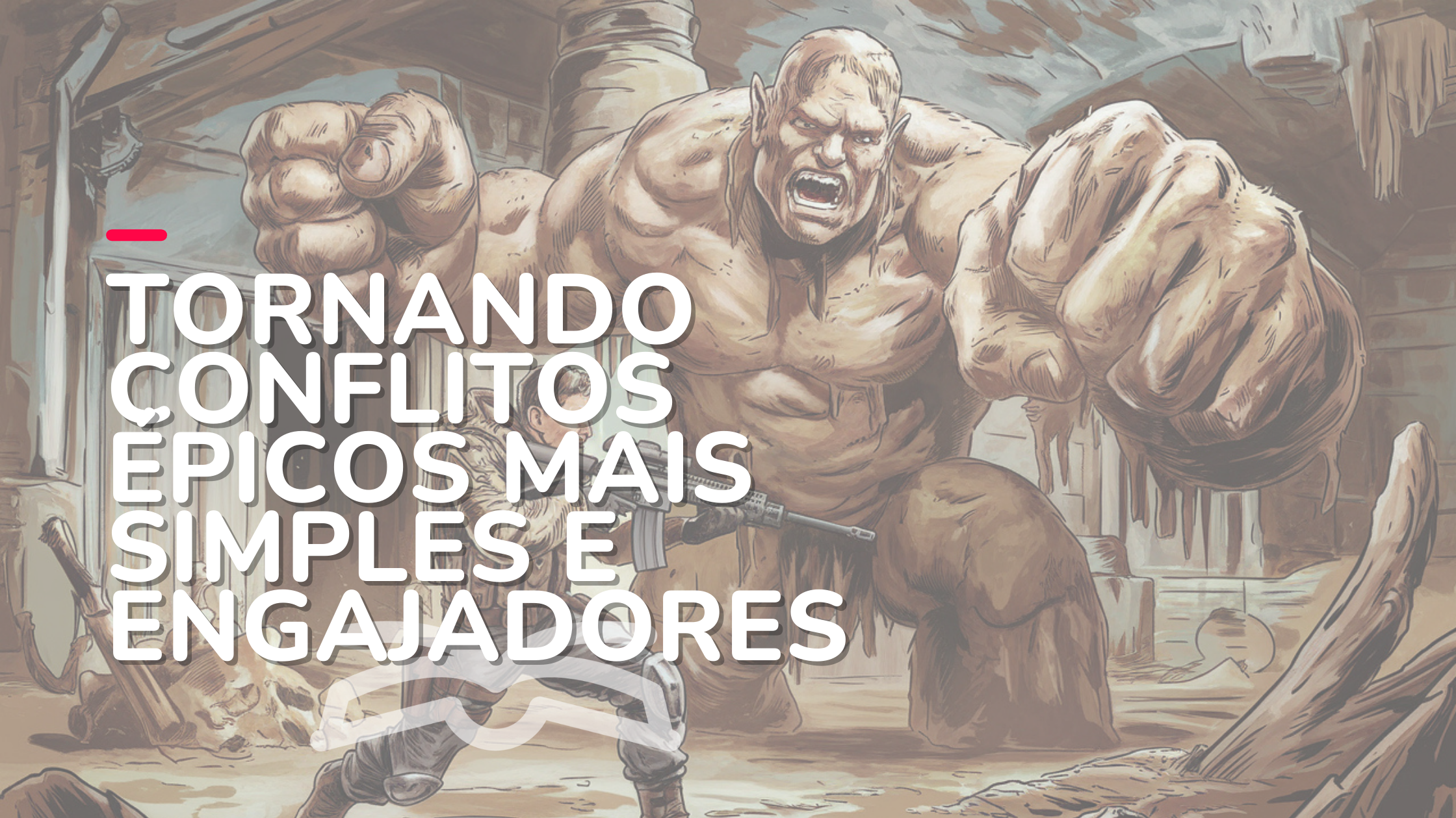 Imagem de um soldado contra um golem